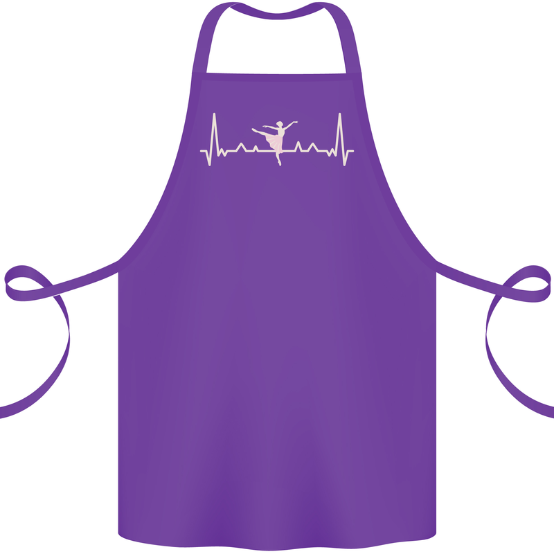 Ballerina Dancer ECG Dancing Ballet Pulse Cotton Apron 100% Organic Purple