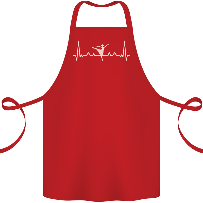 Ballerina Dancer ECG Dancing Ballet Pulse Cotton Apron 100% Organic Red