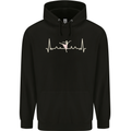 Ballerina Dancer ECG Dancing Ballet Pulse Mens 80% Cotton Hoodie Black