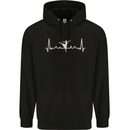 Ballerina Dancer ECG Dancing Ballet Pulse Mens 80% Cotton Hoodie Black