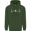 Ballerina Dancer ECG Dancing Ballet Pulse Mens 80% Cotton Hoodie Forest Green
