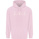 Ballerina Dancer ECG Dancing Ballet Pulse Mens 80% Cotton Hoodie Light Pink