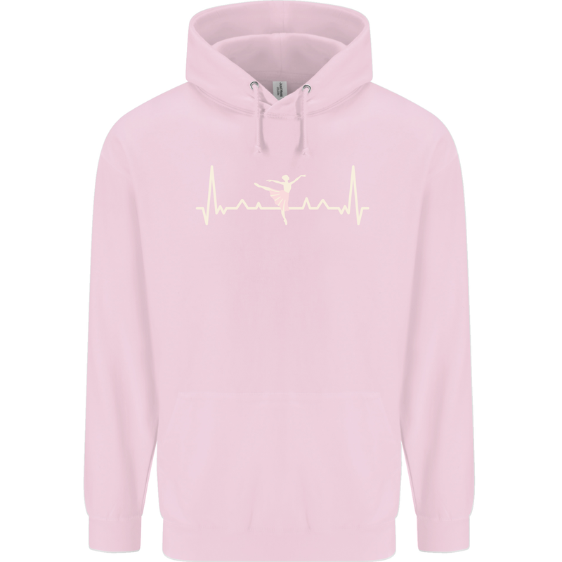 Ballerina Dancer ECG Dancing Ballet Pulse Mens 80% Cotton Hoodie Light Pink