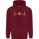 Ballerina Dancer ECG Dancing Ballet Pulse Mens 80% Cotton Hoodie Maroon