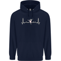 Ballerina Dancer ECG Dancing Ballet Pulse Mens 80% Cotton Hoodie Navy Blue