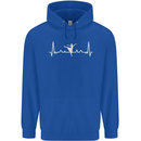 Ballerina Dancer ECG Dancing Ballet Pulse Mens 80% Cotton Hoodie Royal Blue