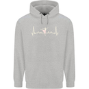 Ballerina Dancer ECG Dancing Ballet Pulse Mens 80% Cotton Hoodie Sports Grey