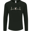 Ballerina Dancer ECG Dancing Ballet Pulse Mens Long Sleeve T-Shirt Black