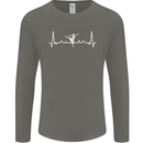 Ballerina Dancer ECG Dancing Ballet Pulse Mens Long Sleeve T-Shirt Charcoal