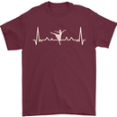Ballerina Dancer ECG Dancing Ballet Pulse Mens T-Shirt 100% Cotton Maroon