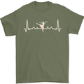 Ballerina Dancer ECG Dancing Ballet Pulse Mens T-Shirt 100% Cotton Military Green