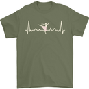 Ballerina Dancer ECG Dancing Ballet Pulse Mens T-Shirt 100% Cotton Military Green