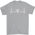 Ballerina Dancer ECG Dancing Ballet Pulse Mens T-Shirt 100% Cotton Sports Grey