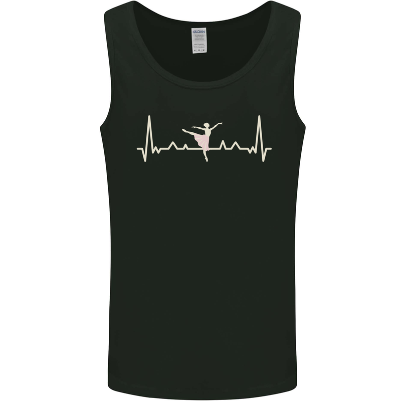 Ballerina Dancer ECG Dancing Ballet Pulse Mens Vest Tank Top Black