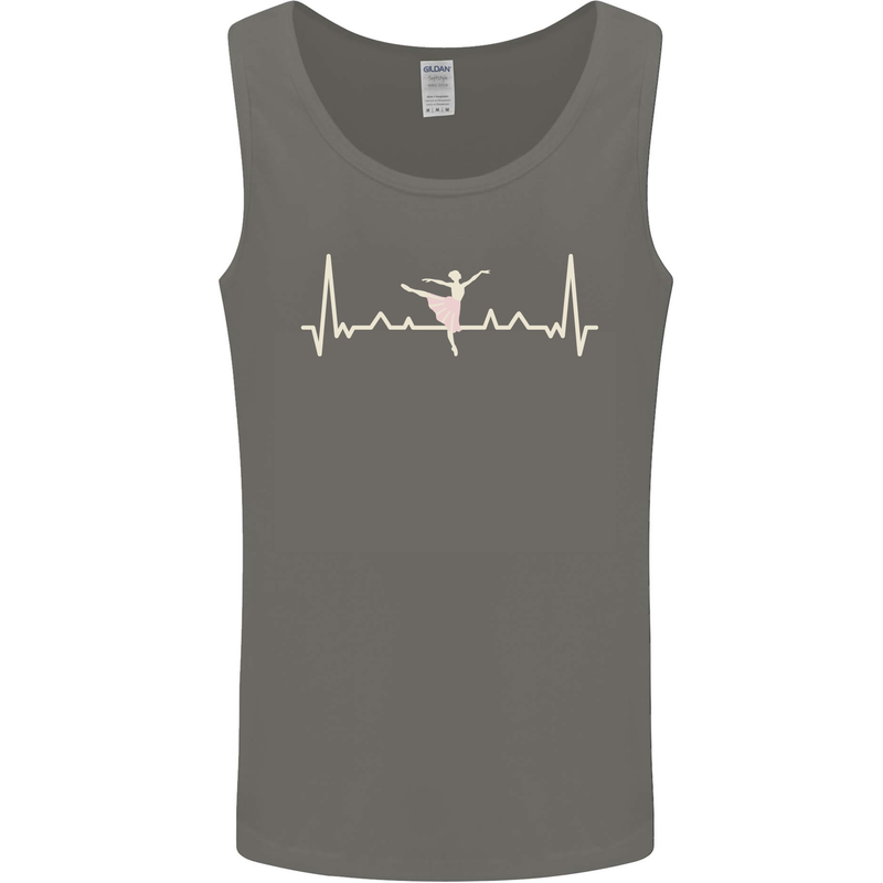 Ballerina Dancer ECG Dancing Ballet Pulse Mens Vest Tank Top Charcoal