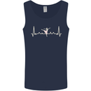 Ballerina Dancer ECG Dancing Ballet Pulse Mens Vest Tank Top Navy Blue