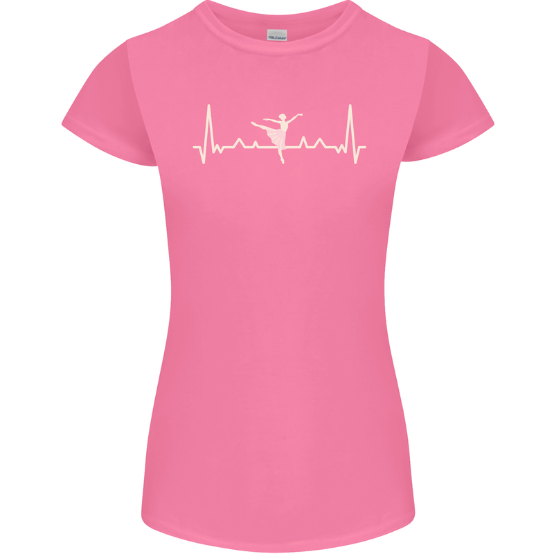 Ballerina Dancer ECG Dancing Ballet Pulse Womens Petite Cut T-Shirt Azalea
