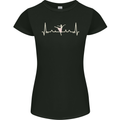 Ballerina Dancer ECG Dancing Ballet Pulse Womens Petite Cut T-Shirt Black