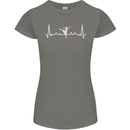 Ballerina Dancer ECG Dancing Ballet Pulse Womens Petite Cut T-Shirt Charcoal