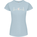 Ballerina Dancer ECG Dancing Ballet Pulse Womens Petite Cut T-Shirt Light Blue