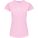 Ballerina Dancer ECG Dancing Ballet Pulse Womens Petite Cut T-Shirt Light Pink
