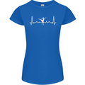 Ballerina Dancer ECG Dancing Ballet Pulse Womens Petite Cut T-Shirt Royal Blue