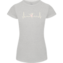 Ballerina Dancer ECG Dancing Ballet Pulse Womens Petite Cut T-Shirt Sports Grey