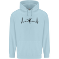 Ballet Dancer ECG Dancing Ballerina Pulse Childrens Kids Hoodie Light Blue