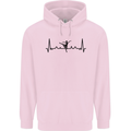 Ballet Dancer ECG Dancing Ballerina Pulse Childrens Kids Hoodie Light Pink