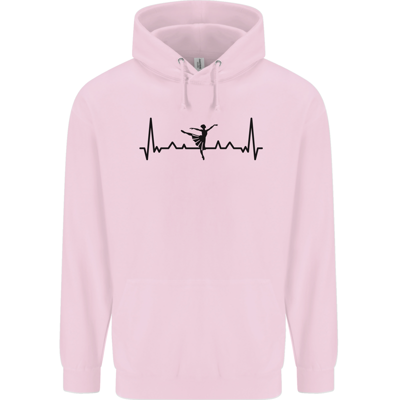 Ballet Dancer ECG Dancing Ballerina Pulse Childrens Kids Hoodie Light Pink