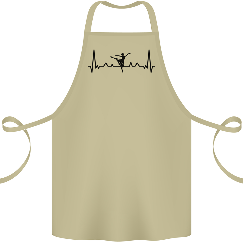 Ballet Dancer ECG Dancing Ballerina Pulse Cotton Apron 100% Organic Khaki
