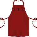 Ballet Dancer ECG Dancing Ballerina Pulse Cotton Apron 100% Organic Maroon