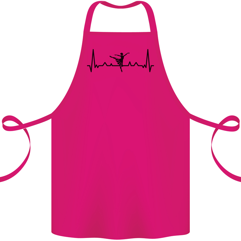 Ballet Dancer ECG Dancing Ballerina Pulse Cotton Apron 100% Organic Pink