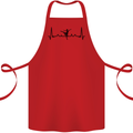 Ballet Dancer ECG Dancing Ballerina Pulse Cotton Apron 100% Organic Red