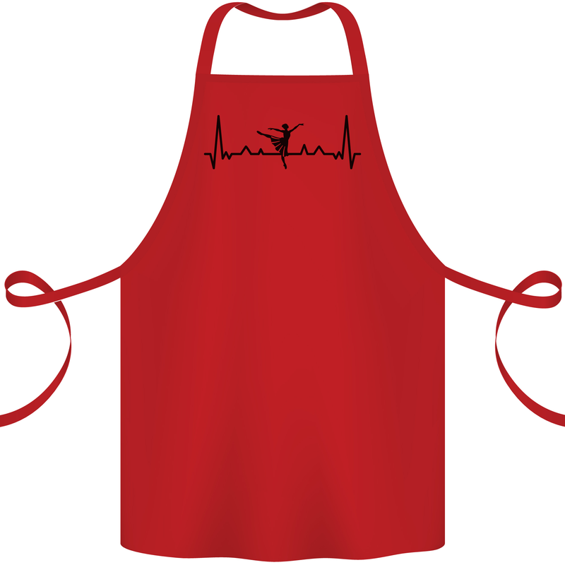 Ballet Dancer ECG Dancing Ballerina Pulse Cotton Apron 100% Organic Red