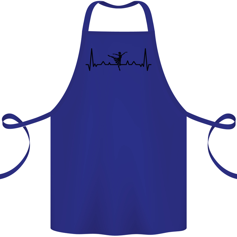 Ballet Dancer ECG Dancing Ballerina Pulse Cotton Apron 100% Organic Royal Blue