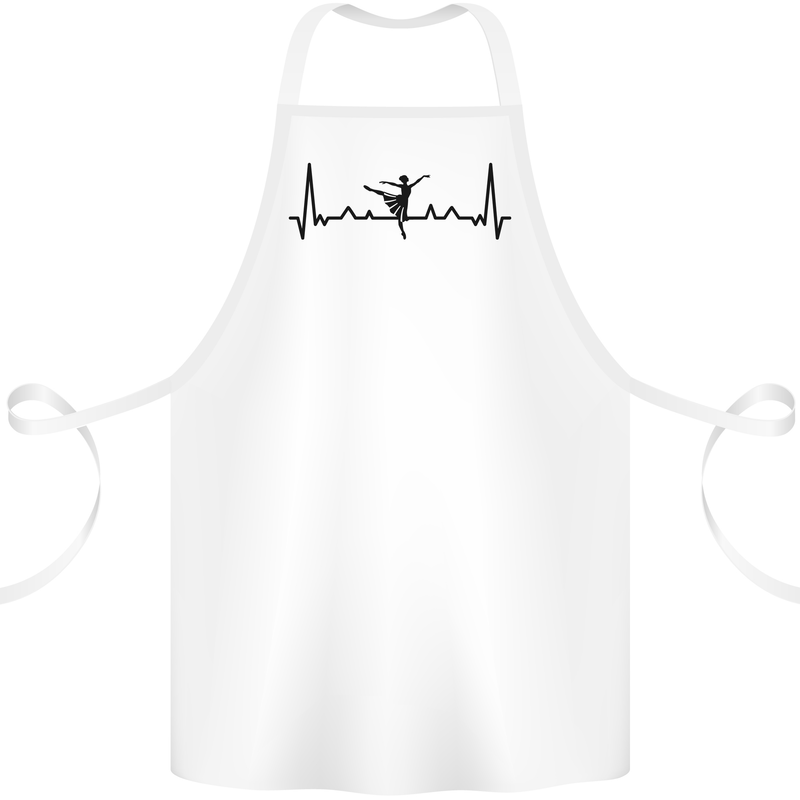 Ballet Dancer ECG Dancing Ballerina Pulse Cotton Apron 100% Organic White