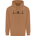 Ballet Dancer ECG Dancing Ballerina Pulse Mens 80% Cotton Hoodie Caramel Latte