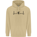 Ballet Dancer ECG Dancing Ballerina Pulse Mens 80% Cotton Hoodie Sand