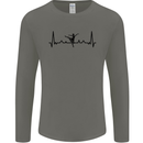 Ballet Dancer ECG Dancing Ballerina Pulse Mens Long Sleeve T-Shirt Charcoal