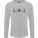 Ballet Dancer ECG Dancing Ballerina Pulse Mens Long Sleeve T-Shirt Sports Grey