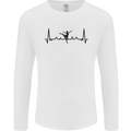 Ballet Dancer ECG Dancing Ballerina Pulse Mens Long Sleeve T-Shirt White