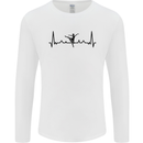 Ballet Dancer ECG Dancing Ballerina Pulse Mens Long Sleeve T-Shirt White
