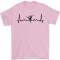 Ballet Dancer ECG Dancing Ballerina Pulse Mens T-Shirt 100% Cotton Light Pink