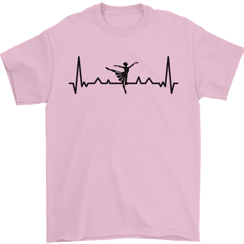 Ballet Dancer ECG Dancing Ballerina Pulse Mens T-Shirt 100% Cotton Light Pink