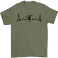 Ballet Dancer ECG Dancing Ballerina Pulse Mens T-Shirt 100% Cotton Military Green