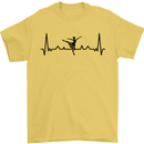 Ballet Dancer ECG Dancing Ballerina Pulse Mens T-Shirt 100% Cotton Yellow