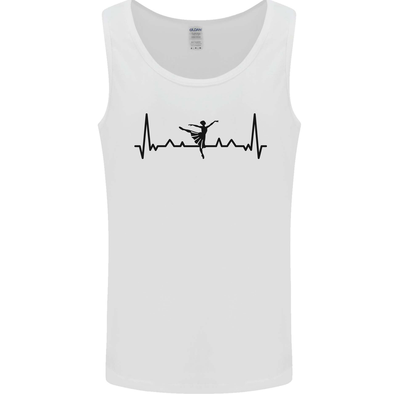 Ballet Dancer ECG Dancing Ballerina Pulse Mens Vest Tank Top White