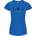 Ballet Dancer ECG Dancing Ballerina Pulse Womens Petite Cut T-Shirt Royal Blue