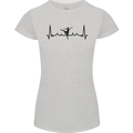 Ballet Dancer ECG Dancing Ballerina Pulse Womens Petite Cut T-Shirt Sports Grey
